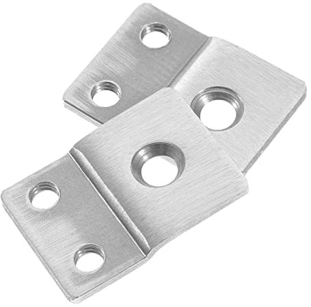 DOITOOL 2pcs Body Counter Vane Door Strike Plate Door latches Hole Filler Plate Striker Kick Reinforcement Reinforcement Repair kit Stainless Steel