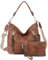 Chase Chic Handtasche Damen, Leder umhängetasche Shopper Hobo Taschen Geldbörse set Gross Schultertasche mit Abnehmbar Schulterriemen 2pcs Braun