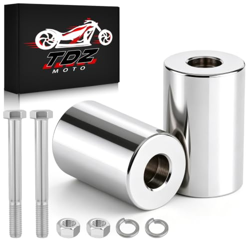 TDZ 2'' Inch Rise Handlebar Risers Extension For Harley 1-1/4'' Handlebars Chrome Motorcycle Spacers，