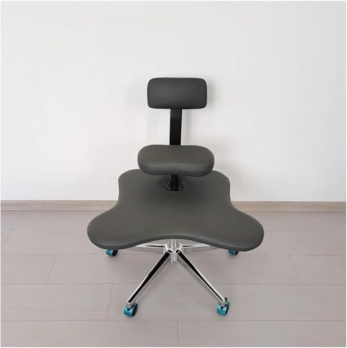 JAVPTAV Ergonomischer Bürostuhl mit gekreuzten Beinen, Meditationshocker mit Lendenwirbelstütze – Verstellbarer Kniestuhl for Kinder und Erwachsene, Schreibtischstuhl(Grey)