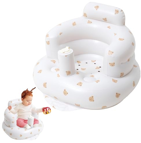 LEKEFETO Siège gonflable pour bébé à partir de 3 mois, avec pompe à air intégrée, chaise gonflable portable, siège au sol, pour les tout-petits, pour apprendre à s'asseoir
