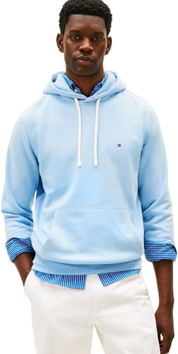 Tommy Hilfiger ESS Seasonal - Sudadera con Capucha de Forro Polar para Hombre, MW0MW39997, Color Azul, Talla M, Azul (Well Water), M