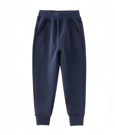 Gemzon Boys PE Joggers Cotton Girls Pants School Jog Kids Sports Trousers Jogging Tracksuit Bottoms Blue 3-4 Years