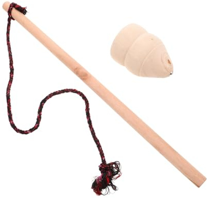 Holzkreisel mit Schnur 1 Satz, Handgefertigt für Outdoor Fitness