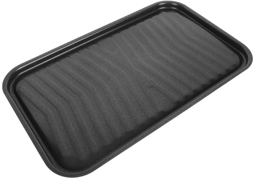 Tofficu Sartén Teppanyaki Antiadherente de Hierro Fundido 40x24,5 Cm para Barbacoa y Cocina al Aire Libre, Placa para Parrilla Resistente y Uniforme, Adecuado para Asar Carne y Pescado
