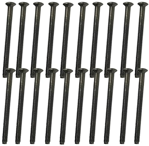 M3.5 x 50mm Long Black Nickel Electrical Socket & Switch Screws, Pack of 20 – Raised Head Slotted Plate Mounting Screw for UK Wall Sockets, Light Switches & Back Boxes (Decorative Visible Fix)