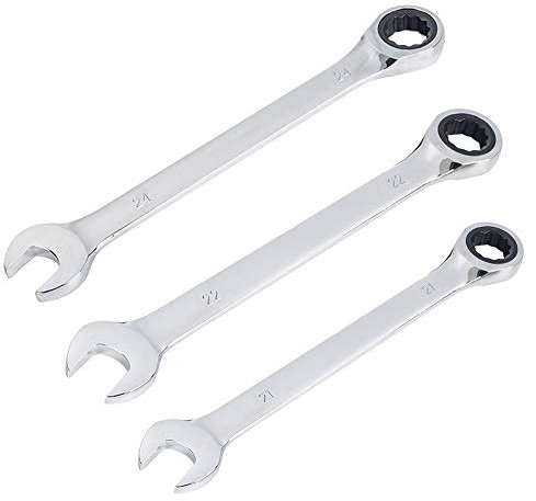 SaferCCTV - Llave métrica, 21 mm, 22 mm, 24 mm, llave combinada de trinquete, trinquete reversible