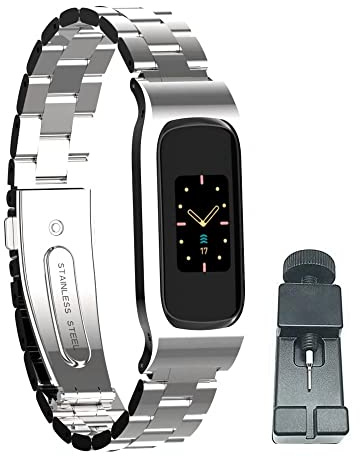 nuosiweilang Armband Kompatibel mit Fitbit Luxe Armband,Edelstahl Metall Ersatzarmband Uhrenarmbänder Kompatibel mit Luxe Frauen Mann