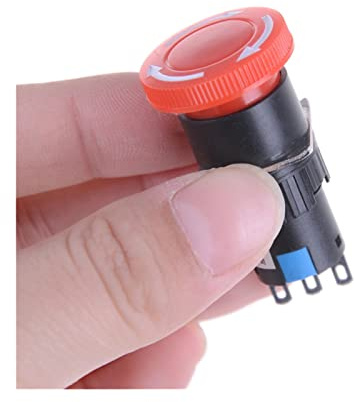 Microinterruttore Interruttore di emergenza di emergenza del fungo rosso da 16 mm E-stop 3 perni No + NC DC 30V 5A AC 250V 3A Interruttore a pulsante di arresto di emergenza interruttore a levetta