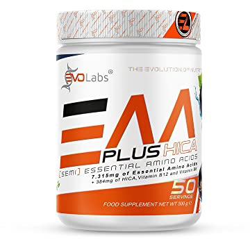 EVOLabs® EAA +HICA - Hochwertige Aminosäuren für Muskelschutz & Muskelaufbau - 8 essenzielle Aminosäuren - Vegan & Zuckerfrei - fruchtiger Geschmack und frei von Konservierungsstoffen, 500g