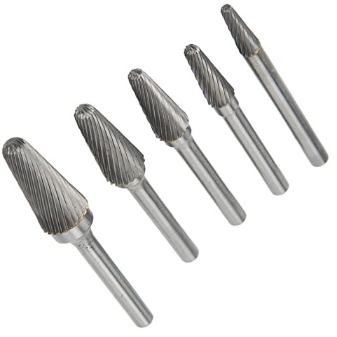 Leapiture Set di frese in metallo duro per lime rotanti a taglio singolo Punte per lime rotanti a taglio singolo con gambo da 6 mm per la pulizia delle superfici di intaglio del legno per la lavorazio