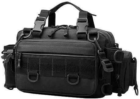 ACEXIER Bolsa de Hombro táctica multifunción señuelo Pesca Aparejos Paquete Bolsa al Aire Libre Gran Capacidad Bolsa de Almacenamiento Caza Camping Bolso, Black (Black)