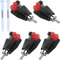 Daptateurs RCA vers Haut-Parleur Adaptateur de Fil Subwoofer Phono RCA Mâle vers AV 2 Borne vis Femelle Vidéo Audio Ressort Presse Type Balun Connecteur (Mâle vers AV 2 vis Femelle, lot de 5)