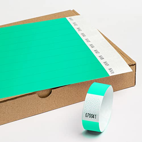 Einlassbänder aus Tyvek ohne Aufdruck 1000 Stück - 19x255 mm Aqua | Events & Party Eintrittsbänder - starke Klebstoffbindung -Selbstklebend und Wasserdicht Festival Armbänder - Club Bänder