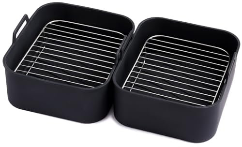 Lamapee Air Fryer Accessories for Ninja Flexi Drawer AF500UK/10.4L- Set of 4 - Black