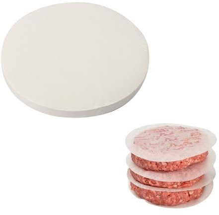 100 Pièces Papier Sulfurisé, Papier Parchemin Antiadhésif Hamburger Patty, Disques à burger, Papier Cuisson Rond, 11 cm