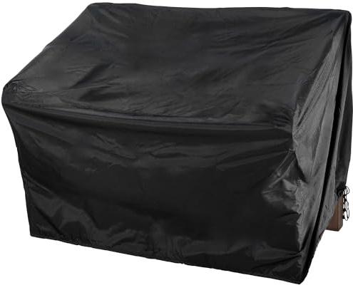 CLP Abdeckhaube Für Gartenbank 120cm I Schutzhülle Für Gartenmöbel I Wetterbeständige Hülle Mit 126x71x76 cm, Farbe:schwarz