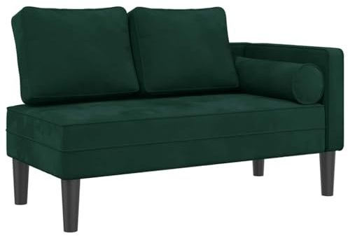 vidaXL Chaiselongue mit Kissen Dunkelgrün Samt