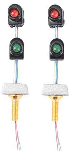 SEWACC 4 Stück Abs Plus Edelstahl Spielzeug Ampellampe Mini Hausdekor Modelleisenbahnsignale