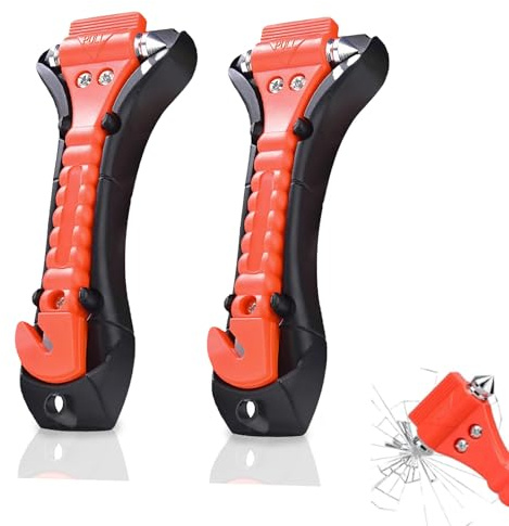 Eruceky 2 PCS Marteau Brise Vitre Voiture, Marteau d'urgence pour Voiture, Marteau de Sécurité, Convient pour être Placé dans Les Voitures et Les Trains