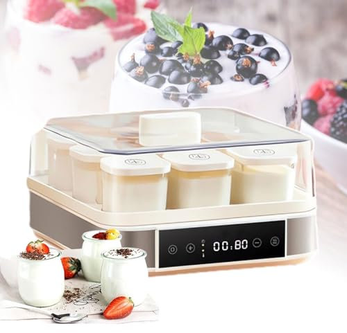 Macchina for yogurt digitale automatica, macchina for yogurt commerciale, macchina for yogurt automatica, macchina for yogurt con 9 vasetti di vetro, con display LED e timer, con contenitori in vetro/