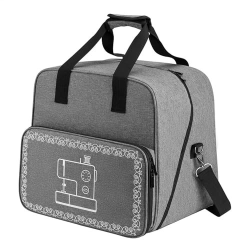 Borsa per macchina da cucire, valigetta da viaggio per macchina da cucire, custodia per cucire con più tasche, borsa impermeabile per accessori da cucito per manuali, tessuti, filati, viola scuro