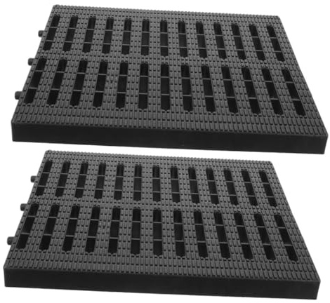 KONTONTY 2pcs Sturdy Plastic Trench Cover Drain Mesh Drainage Grate for Outdoor Use