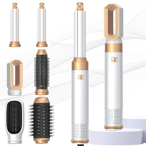 Air Styler 6 in 1 Hair styler set mit 1000W Haartrockner, Rundbürste, Warmluftbürste, Föhnbürste, Lockenwickler, Glättbürste, Haarstyler Airstyler für Alle Haartypen, Trocknen, Glätten, Locken