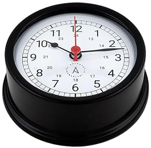 Autonautic - Horloge Classique Nautique à Quartz en Aluminium, Noir, Haute résistance à l'environnement Marin, pour Bateaux ou décoration - 95mm (ø) - Fabriqué en Espagne.