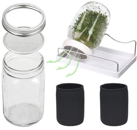 Groningburk – lock för groddar för groddar, glasburkar 950 ml med Sprout