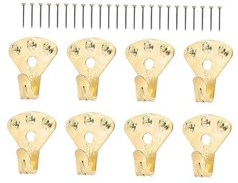 KONTONTY Haken-set Zum Aufhängen Von Bildern 12-teilig Messinghaken Mit Nägeln Strapazierfähig Für Wanddekoration