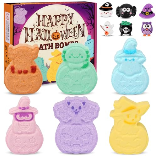Yamepuia Set regalo per bombe da bagno, 6 pezzi, 6 profumi, ideale per Halloween, per donne, fidanzate, bambini