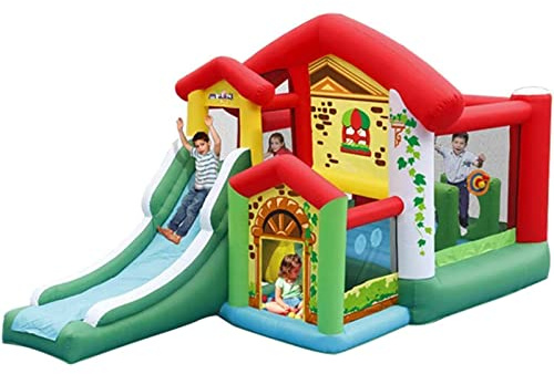 YKMYXZ， Castillo inflable for saltar y deslizarse, castillo hinchable con techo corredizo plegable