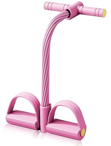 Fitness Widerstandsband, Bauchtrainer, 10 Tubes Elastische Zugseil, Sit-Up Beinstrecker Seil Übungsband mit Griffen zum Dehnen, Für Anfängerinnen Und Bein-Arm-Übungen