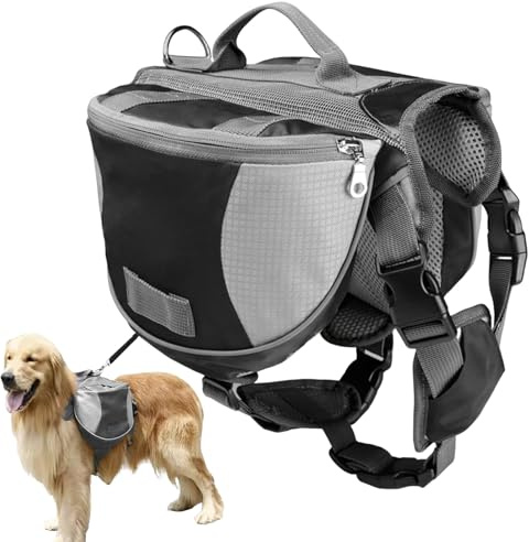 Rucksack für Hunde, tragbar, verstellbar, Haustierzubehör mit Griff, großer Hunderucksack – für Camping, Übernachtung, Reisen, Alltag, Auto, Flugzeug, Flughafen, Ausflüge, Einkaufen, Taxi, öffentliche