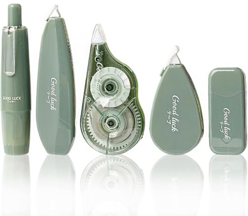 Hyleara 5 Stück Korrekturroller Set, Korrekturmaus Mini White Out Korrekturband, Correction Tape für Schulsachen Aesthetic, Korrekturroller Mini Für Schüler, Büro, Hause(Grün)