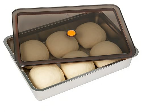 Bofanze Contenitore Acciaio Inox per Alimenti con Coperchio,33 * 23 * 7cm | 33 × 23 × 7 cm, rettangolare, acciaio inossidabile, con coperchio, molto ermetico, per impasti, torte e frutta