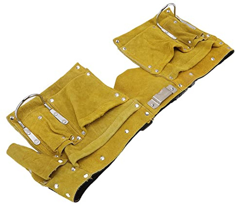 EIMSOAH Ceinture à Outils en Cuir, Durable, Résistante à L'usure, Plusieurs Poches, Boucle à Dégagement Rapide pour le Travail du Bois