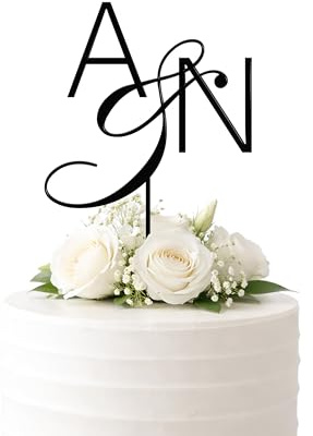 Personalised Wedding Cake Topper Couples Initials Custom Letter Cake Topper Wedding Cake Decoration Wood Acrylic