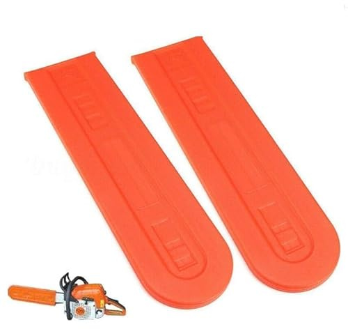 Getdoublerich Cubierta para barra de motosierra, paquete de 2 protectores de vaina naranja para barras guía de 14 a 16 pulgadas, funda protectora para herramientas forestales