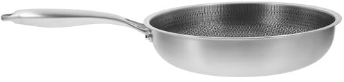 NULYLU Padella Wok in Acciaio Inossidabile Struttura a Nido d Ape Antiaderente, Leggera e Portatile, per Cucina e Griglia, per Uova Fritte e Patate