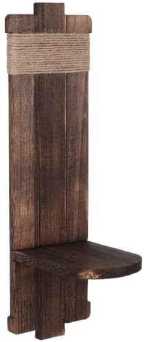 HAMPPLIES Rustikaler Holz Wandkerzenhalter für Wohnzimmer Wanddekoration mit Stabilem Holzrahmen und Einfachem Design für Gemütliche Atmosphäre