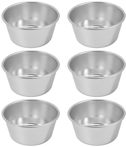FRCOLOR Stampi per Muffin in Lega di Alluminio 6 Pezzi Pirottini Antiaderenti Facili da Sformare Multiuso per Torte e Truffle in Cucina e Fai da Te