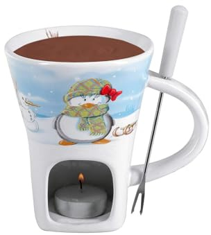 Schokoladenfondue-Set 'Pinguin' von Nouvel Schweiz - 3 Teiliges Set, 1 Person, für einen gelungenen Abschluss des Fondue-Abends