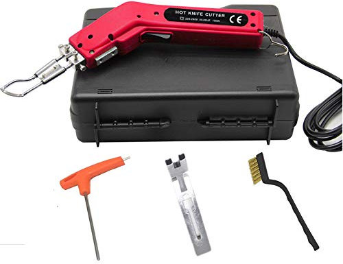 Seababyhouse Portable Électrique Couteau Chaud Coupeur de Tissu Coupeur de Tissu et Thermoscellage à Chaud, avec Pied de Coupe, étui de Transport