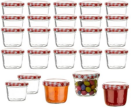 BigDean 24x Marmeladengläser 230ml - Mini Einmachgläser TO 82 - Einweckgläser mit Schraub-Deckel - Einkochgläser klein - Made in Germany