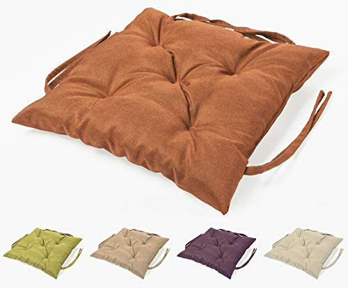 sunnypillow Stuhlkissen Outdoor, Indoor - 50 x 50 x 12 cm - Auflage für Stühle, Bänke in Haus und Garten - Sitzkissen für Paletten - Stuhlauflage, Gartenkissen für Gartenmöbel - Kissen Orange