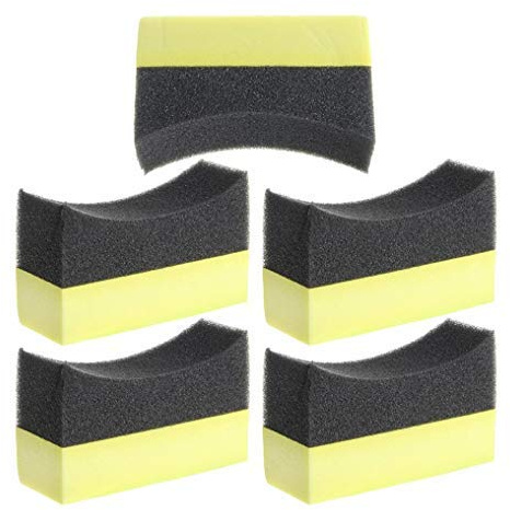 ZOZOSEP Car Automotive Foam Sponge Pad Curved 5pcs Wheel Washer Tyre Tire Dressing Applicator