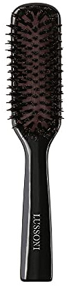 TB TOOLS FOR BEAUTY T4B LUSSONI Holz Entwirr Slim Haarbürste mit Natürlichen Wildschwein und Nylon Borsten für Kurze Mittellange Haare Schwarz mit Antistatische Eigenschaften, 1 stück