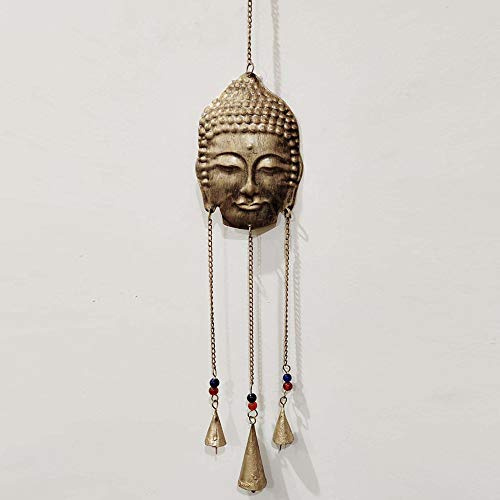 Prezents.com Hanging Bells Buddha Spiritual Home Decor Garden Windchime Ornament Suncatcher Alternative Outdoor H63cm
